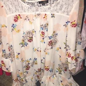 Flower Lacey sheer blouse